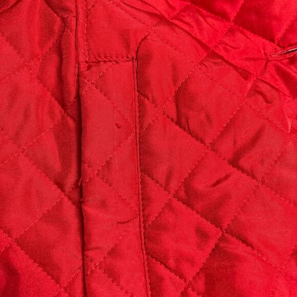 Chico’s Size 0 Button Front Red Quilted Jacket. Pre-Owned - Picture 6 of 12